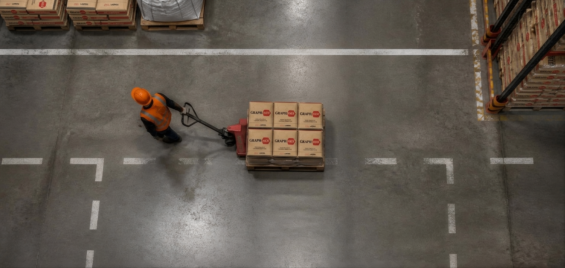 GRAPH-HEX pallets moved inside Larpen warehouse